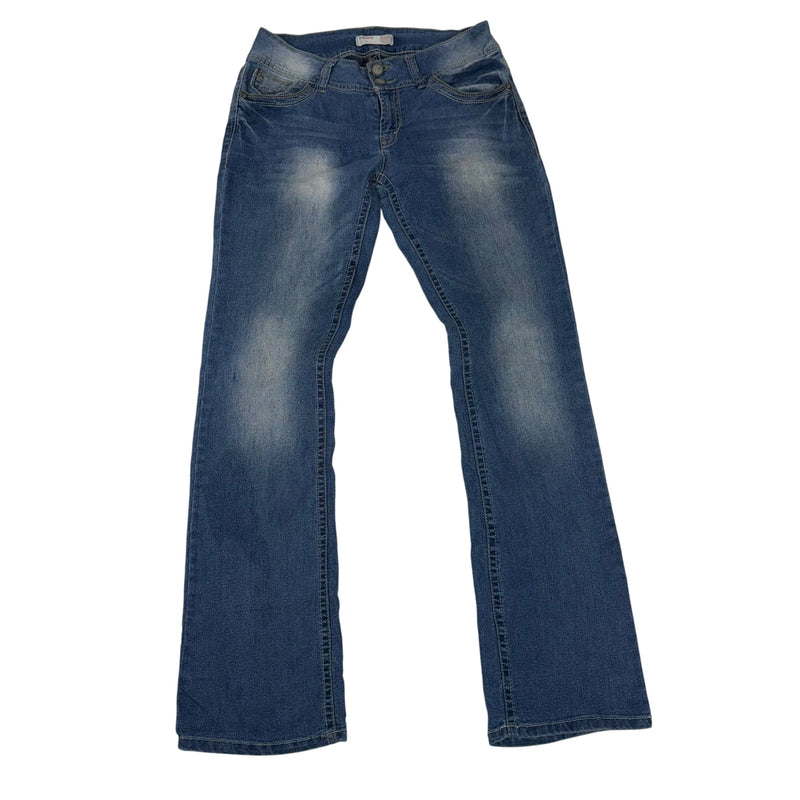 No Boundaries Bootcut Jeans Rhinestone Embellished Pockets Blue Size 11