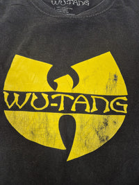 Wu-Tang Clan Graphic T-Shirt Faded Black Cracked Logo Print Size XL
