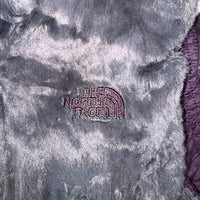 The North Face Women's Reversible Faux Fur Gilet Vest Purple Grey Full Zip Bodywarmer Size M