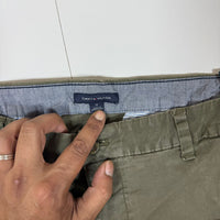 Tommy Hilfiger Straight Leg Chino Trousers Olive Green Size 12 W34