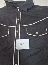 Harley-Davidson Womens Western Snap Shirt Black Piped Embroidered Back Size 1W( UK 18-20)