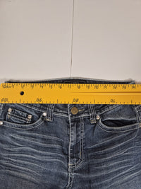 Cato Bootcut Jeans Embroidered Rhinestone Pockets Blue Denim Y2K Size UK 8-10