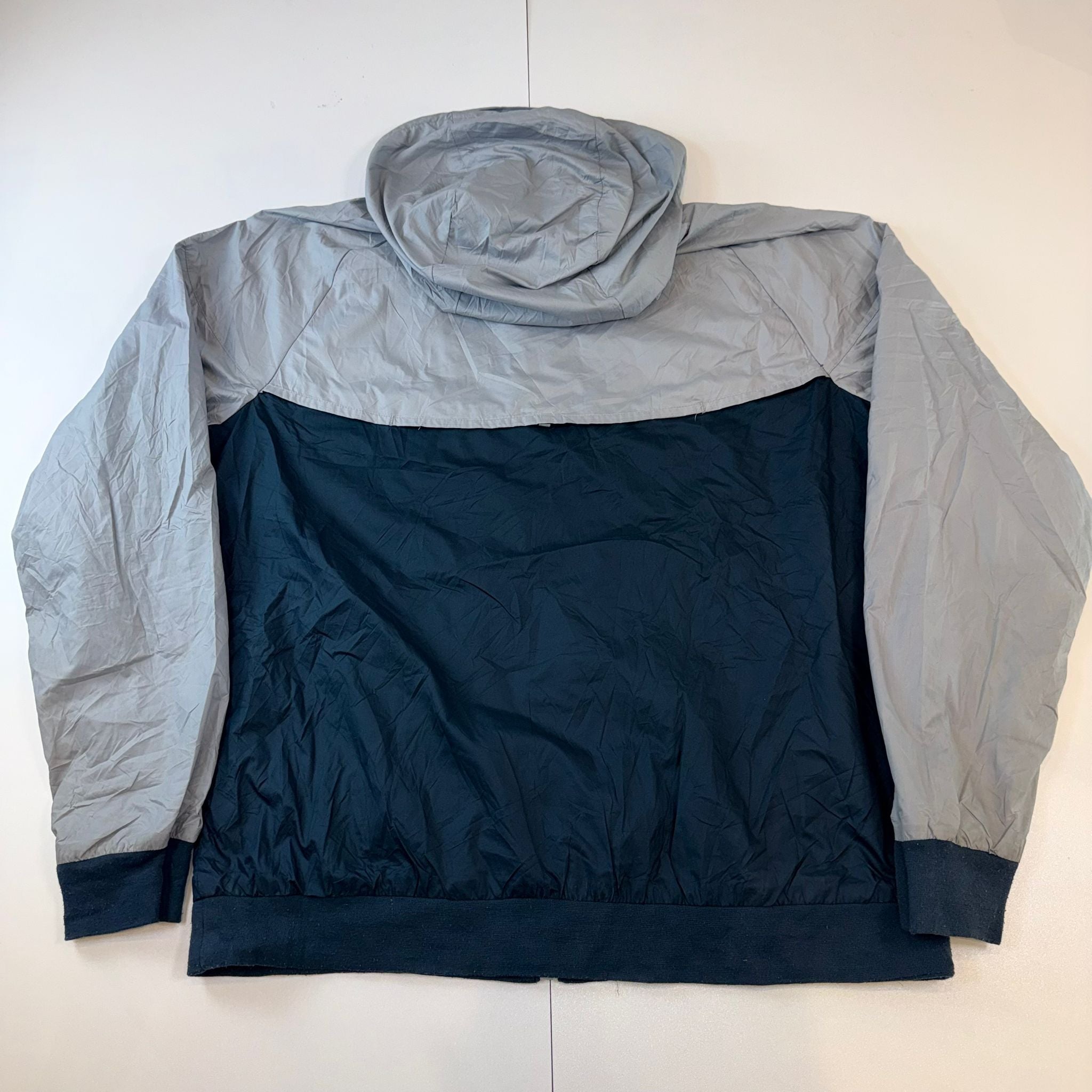Nike Windrunner Jacket Hooded Windbreaker Grey Black