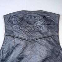Harley-Davidson Leather Zip-Up Biker Vest, Women's Small