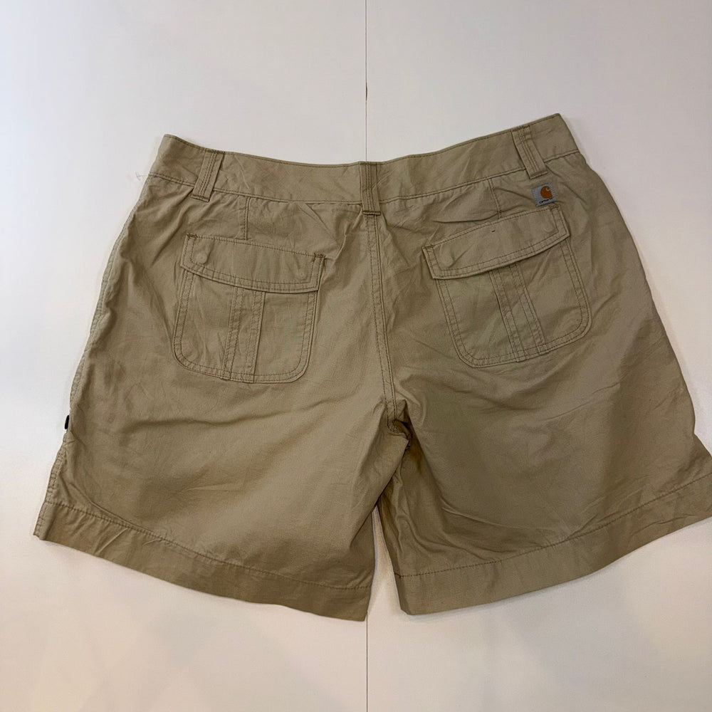 Carhartt Women’s Beige Utility Shorts Size 16 Original Fit Cotton Casual Workwear