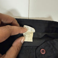 Levi's Black Long Sleeve Band Collar Blouse Windowpane Weave Size S