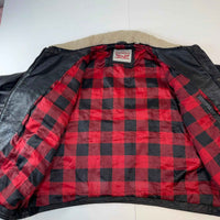 Vintage Levi's Sherpa Collar Faux Leather Trucker Jacket – Men's 2XL