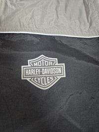 Harley-Davidson Riding Gear Nylon Jacket Grey Black Bar Shield Reflective Mens L