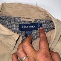 Polo Golf Ralph Lauren Harrington Jacket Khaki Houndstooth Lined L