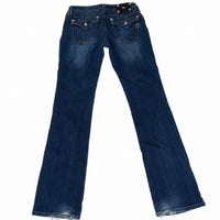 Miss Me Embellished Bootcut Jeans Blue Crystal Pockets Distressed 29
