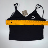 Puma Classics Womens Ribbed Crop Top Black BNWT Size XL