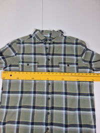 Mossimo Supply Co Flannel Shirt Olive Green Check Chest Pockets Size XL