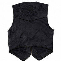 Harley-Davidson Leather Zip-Up Biker Vest, Women's Small