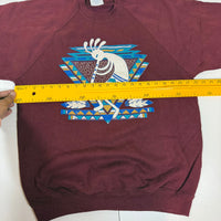 Santee By Pluma Kokopelli Southwestern Graphic Sweatshirt Maroon Size XL