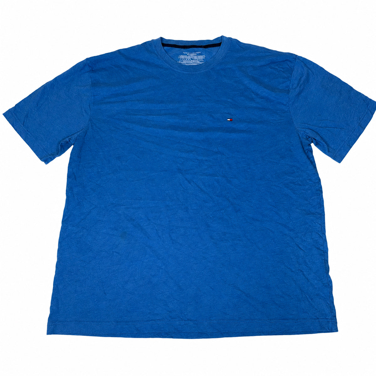 Tommy Hilfiger Crew Neck T-Shirt Blue Cotton Blend Mens Size XXL