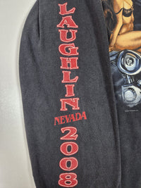Laughlin Nevada 2008 Biker Rally Graphic Long Sleeve Tee Black Size 2XL
