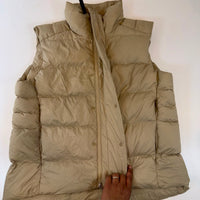 Lululemon Wunder Puff Vest Khaki Beige Puffer Gilet Women's Size L Lightweight Insulated