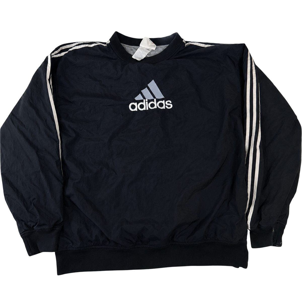Vintage Adidas 3-Stripe Windbreaker Pullover Sweatshirt Size L