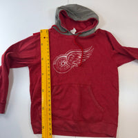 Detroit Red Wings NHL Hoodie Red & Grey Pullover Hooded Sweatshirt Size L