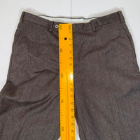 Burberry London Wool Tailored Trousers Charcoal Brown Straight Leg Size W32