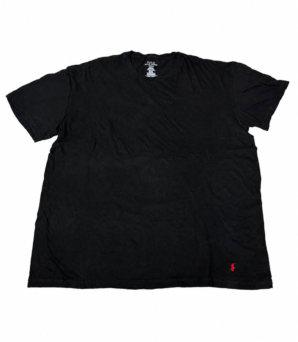 Polo Ralph Lauren Crew Neck T-Shirt Black Cotton Classic Fit Mens Size XL