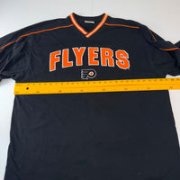 Vintage Philadelphia Flyers Long Sleeve V-Neck Hockey Jersey T-Shirt – Adult 2XL
