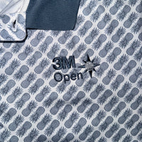Puma Golf Polo Shirt Pineapple Print Navy Collar Size XXL 3XL