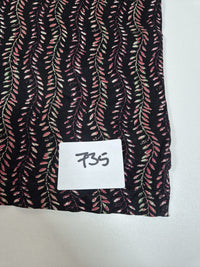 IZOD Golf Polo Shirt Black Leaf Print Double Mercerized Cotton Size M