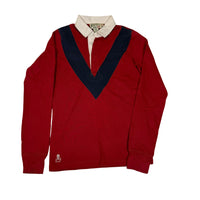 Rugby Ralph Lauren Shirt Mens Size M Red Navy Skull Long Sleeve Cotton 2004