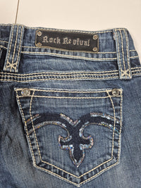 Rock Revival Alanis Boot Jeans Womens W30 L30 Bootcut Sequin Blue Denim Y2K