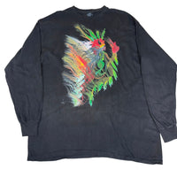 The Mountain Native American Chief Graphic Long Sleeve T-Shirt Black Size XL