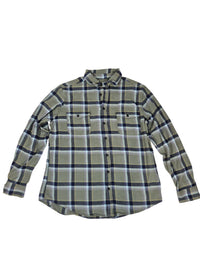 Mossimo Supply Co Flannel Shirt Olive Green Check Chest Pockets Size XL