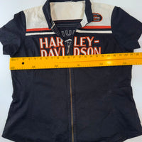 Harley-Davidson Colour-Block Zip-Front Racing Shirt (Size L)