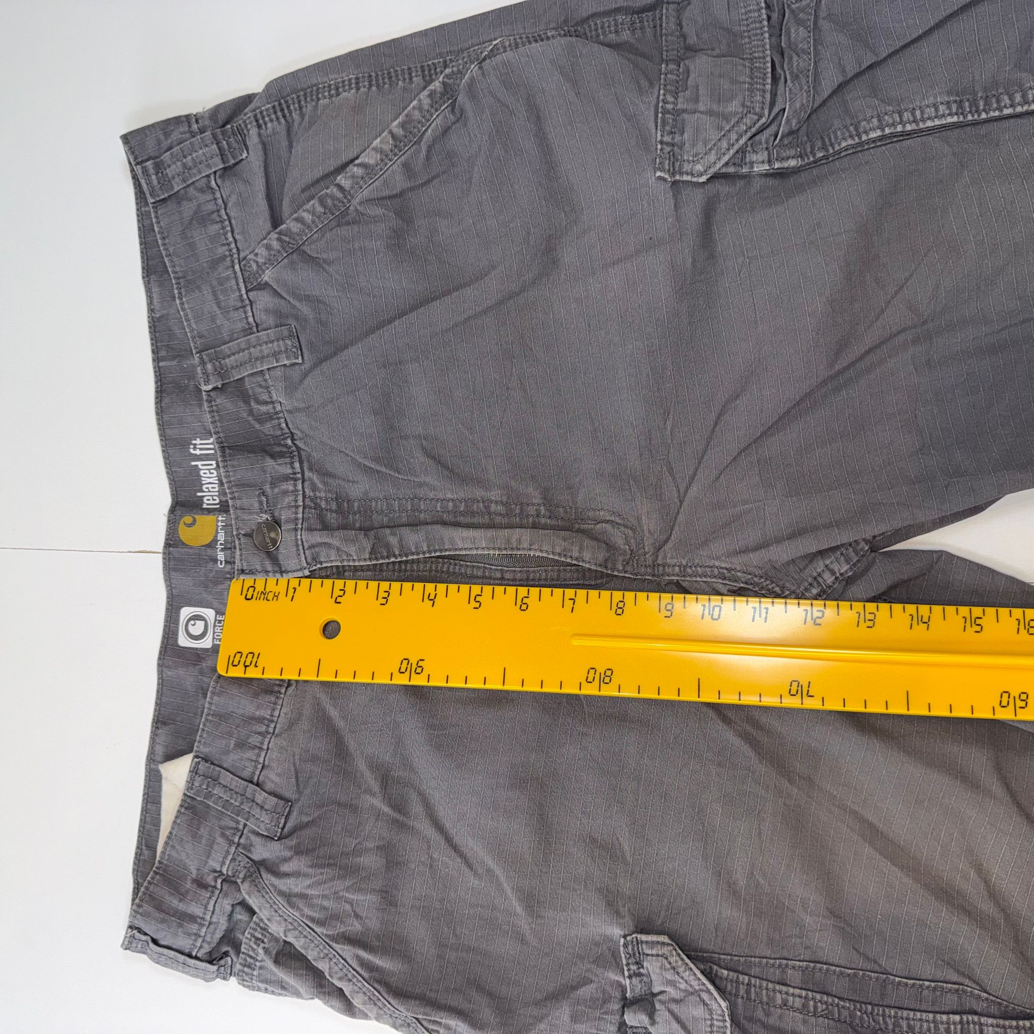 Carhartt Force Relaxed Fit Cargo Shorts Grey Ripstop Men’s Size W38