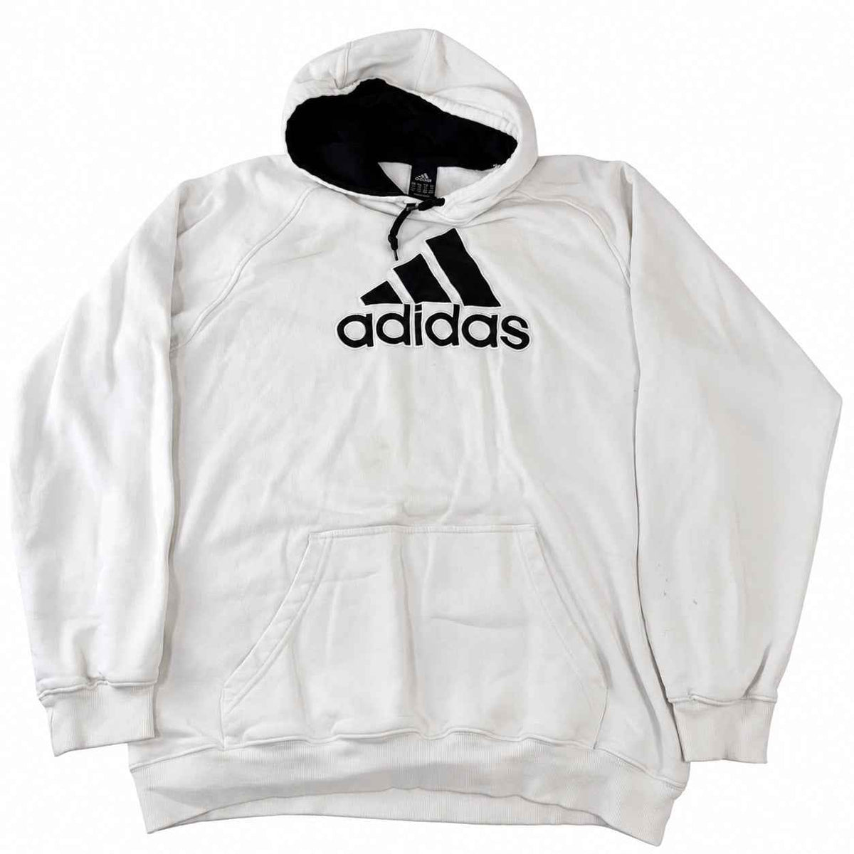 Adidas White Big Logo Pullover Hoodie, Men's 2XL