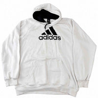 Adidas White Big Logo Pullover Hoodie, Men's 2XL
