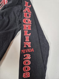 Laughlin Nevada 2008 Biker Rally Graphic Long Sleeve Tee Black Size 2XL