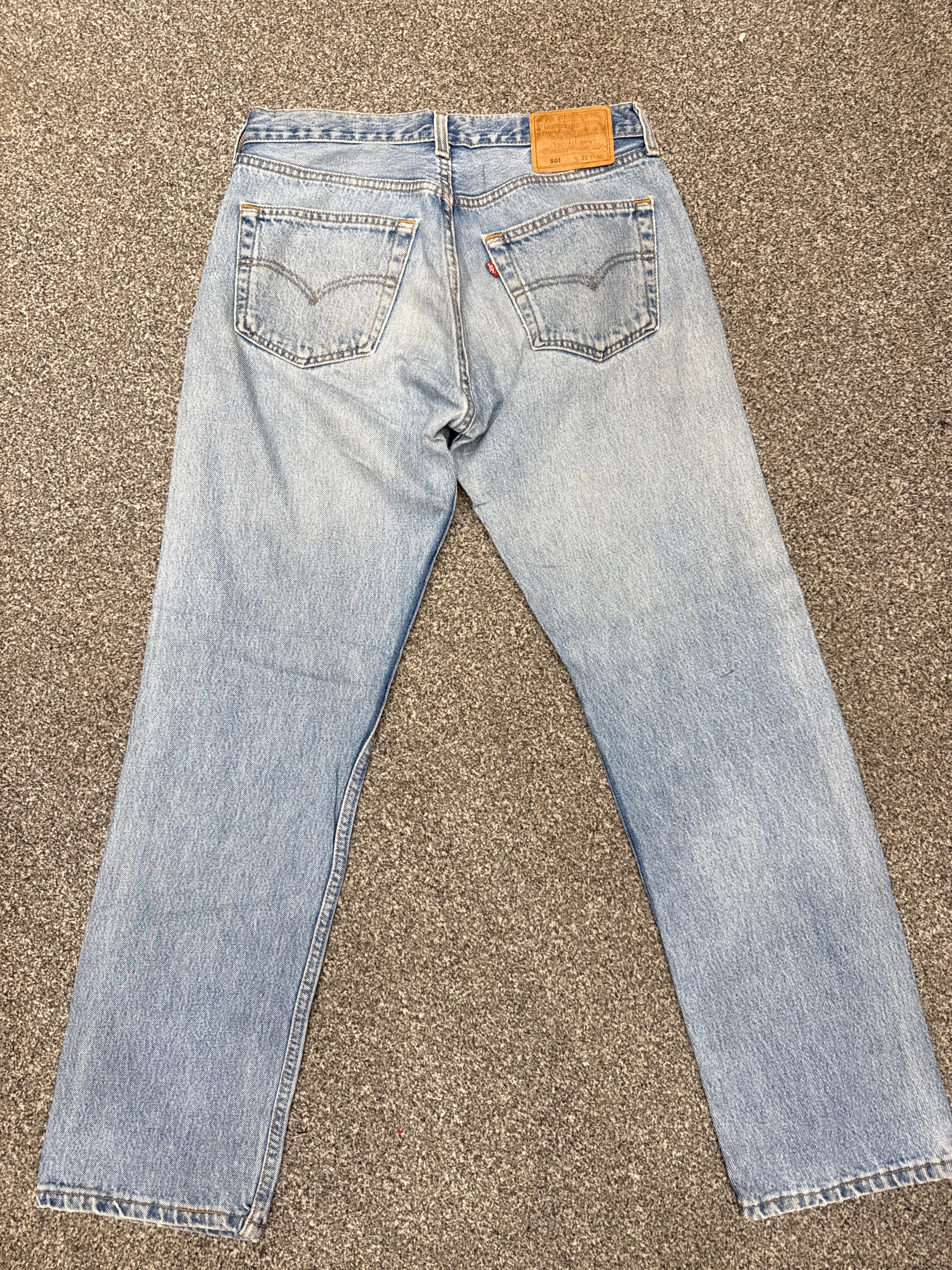 Rare Vintage Levi's 501 XX, USA Made Denim Jeans - Faded Light Blue - W33 L34