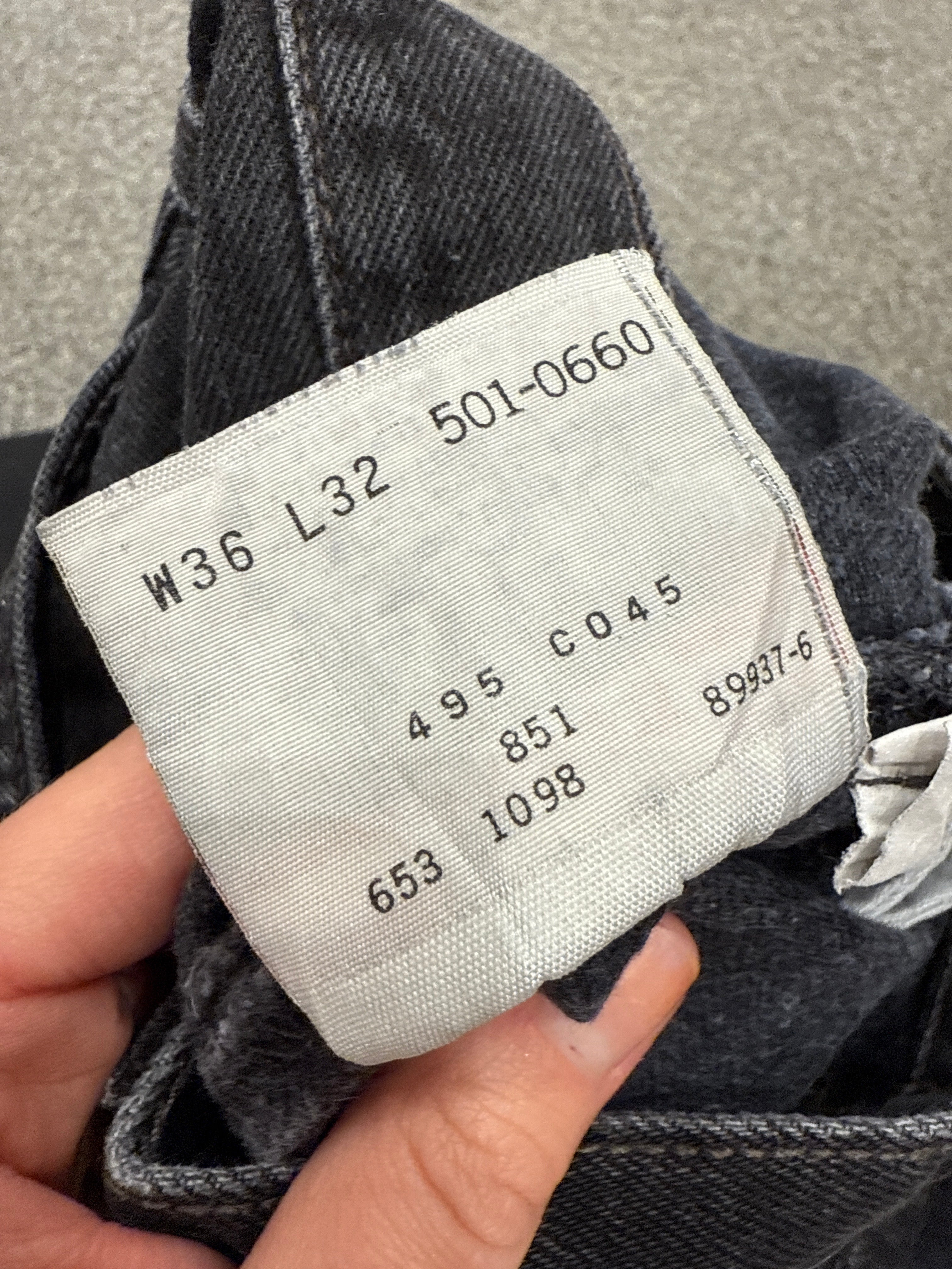 Rare Vintage Levi's 501 XX, USA Made Denim Jeans - Black - W36 L32