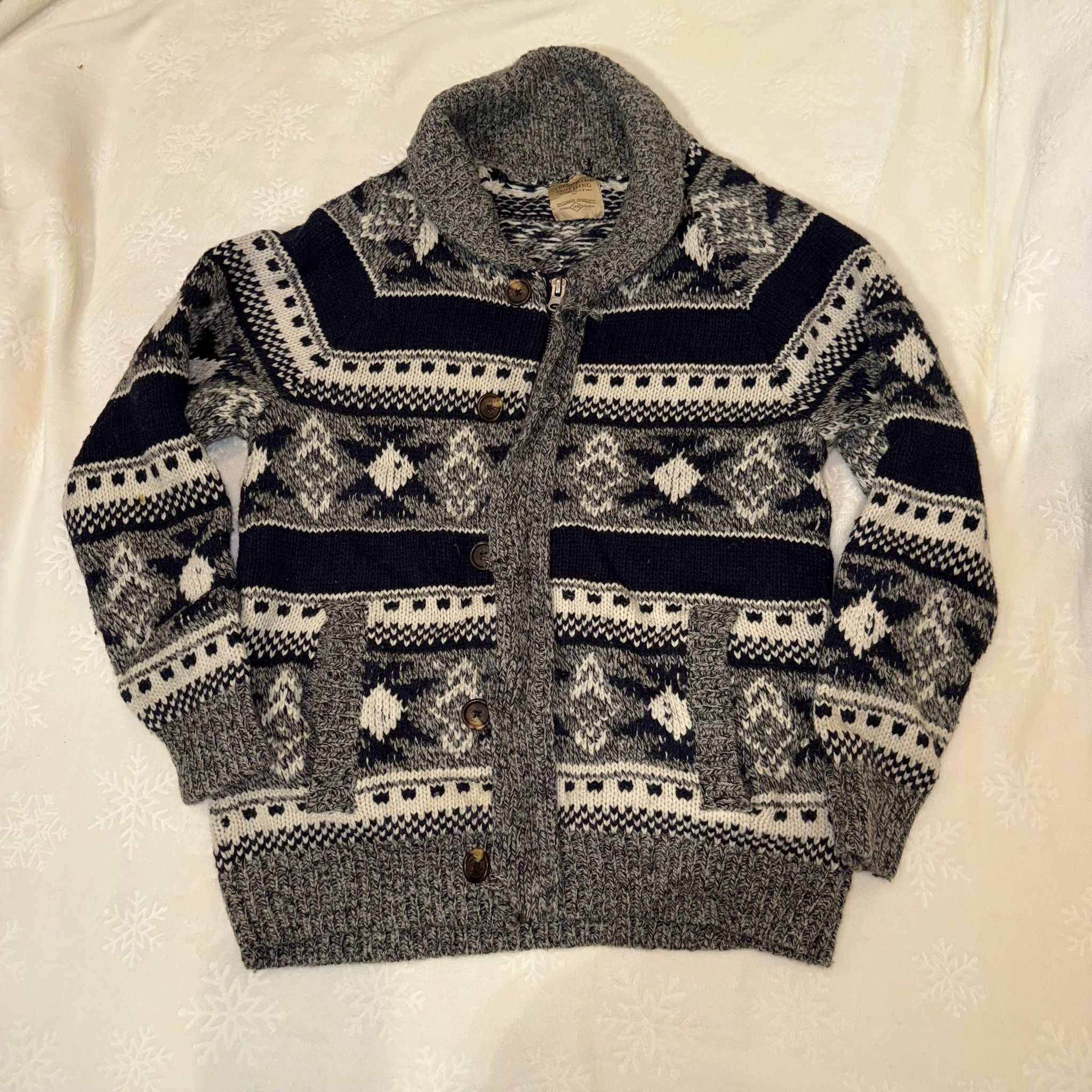 Telluride Clothing Company Fair Isle Knit Button Cardigan Sweater