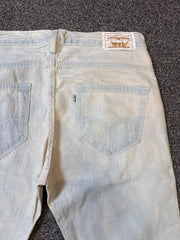 Levi’s Women’s 504 Eco Straight Fit Off-White Light Blue Jeans – P443