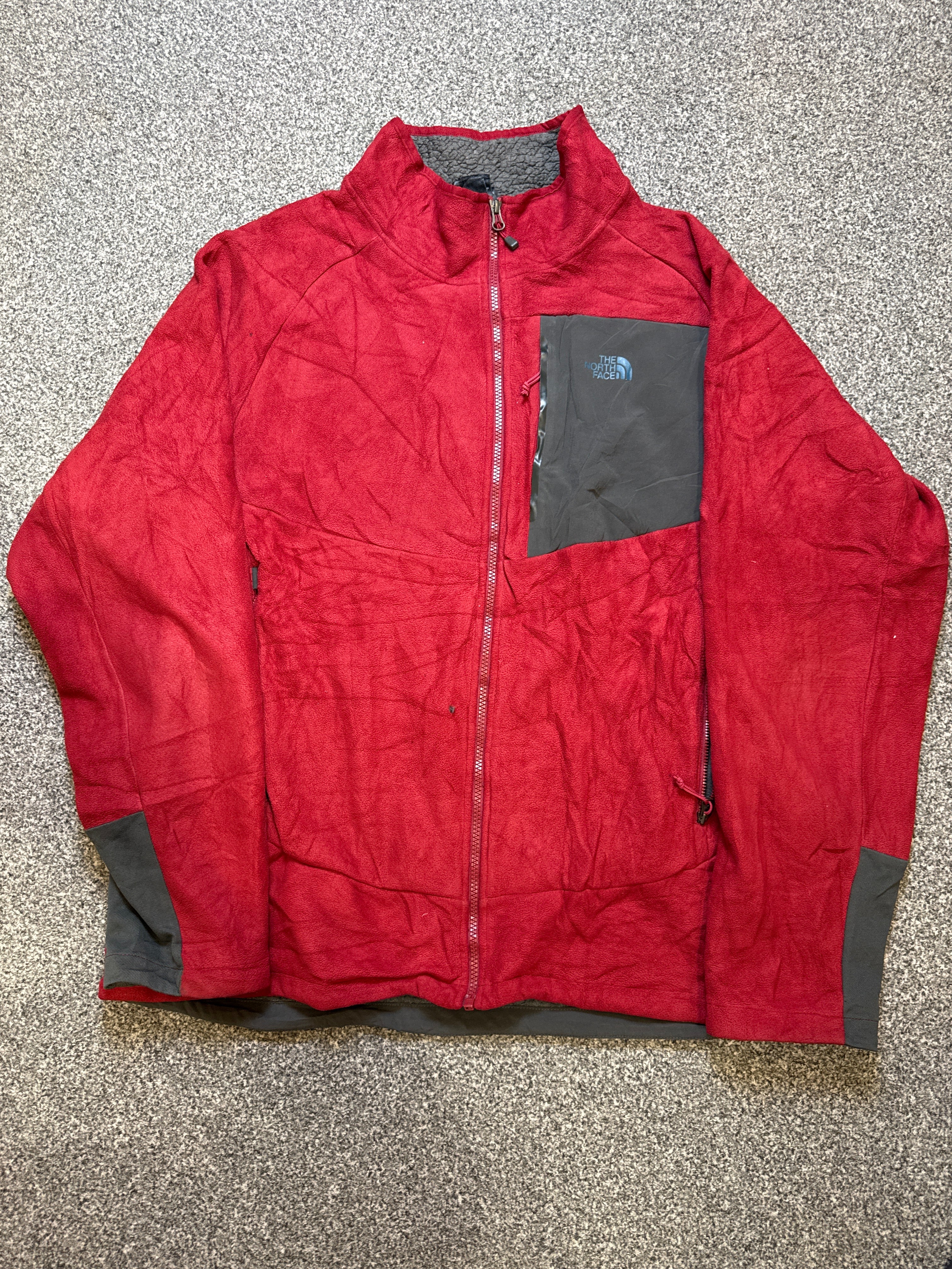 The North Face Men’s Red Fleece Jacket with Sherpa Interior – P551