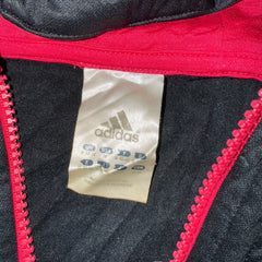 Adidas Black Full-Zip Hooded Jacket With Pink Zip & Neon Sleeve Stripes