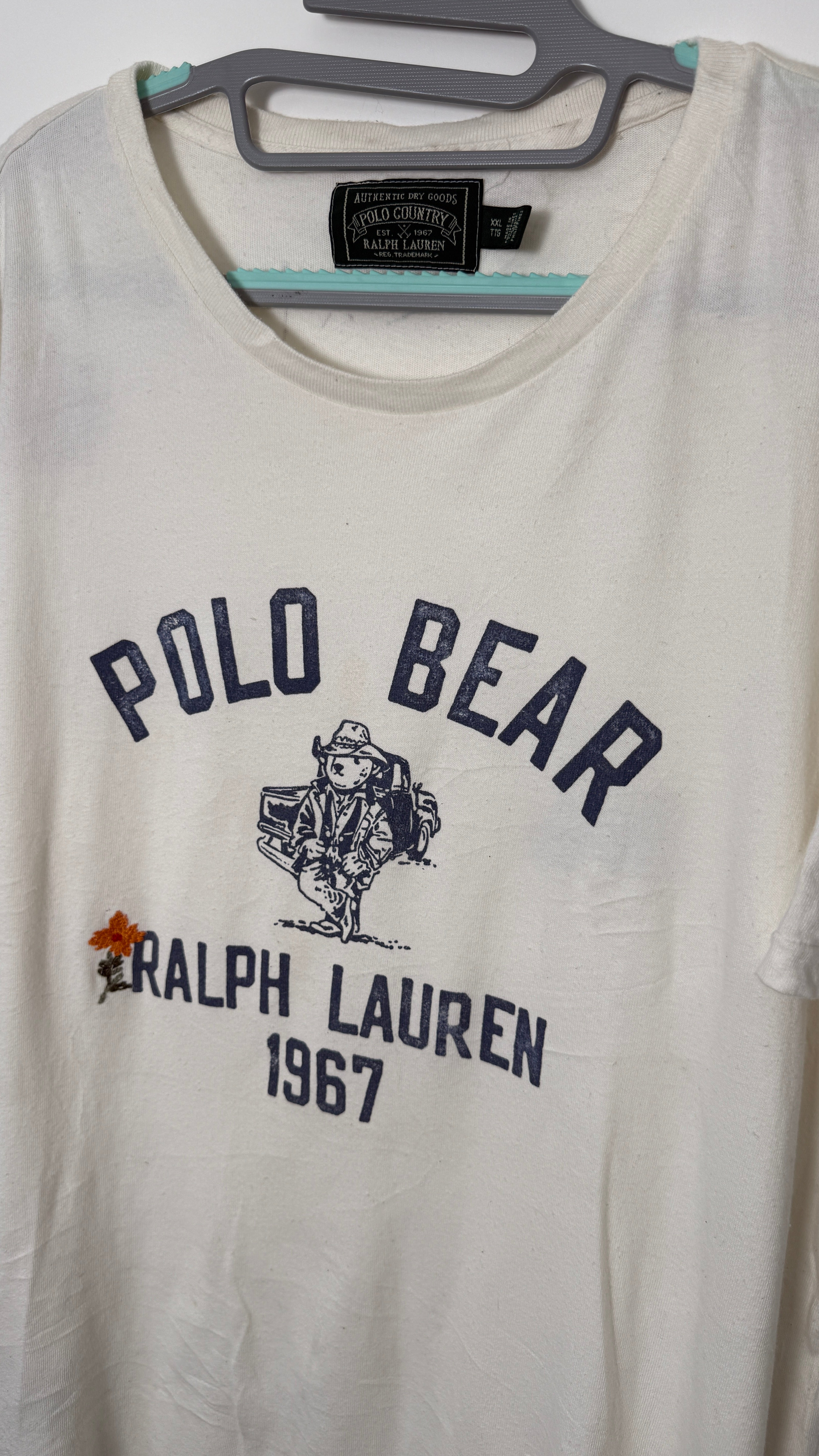 Vintage Polo Bear Ralph lauren Country Stencil Embroided T-Shirt