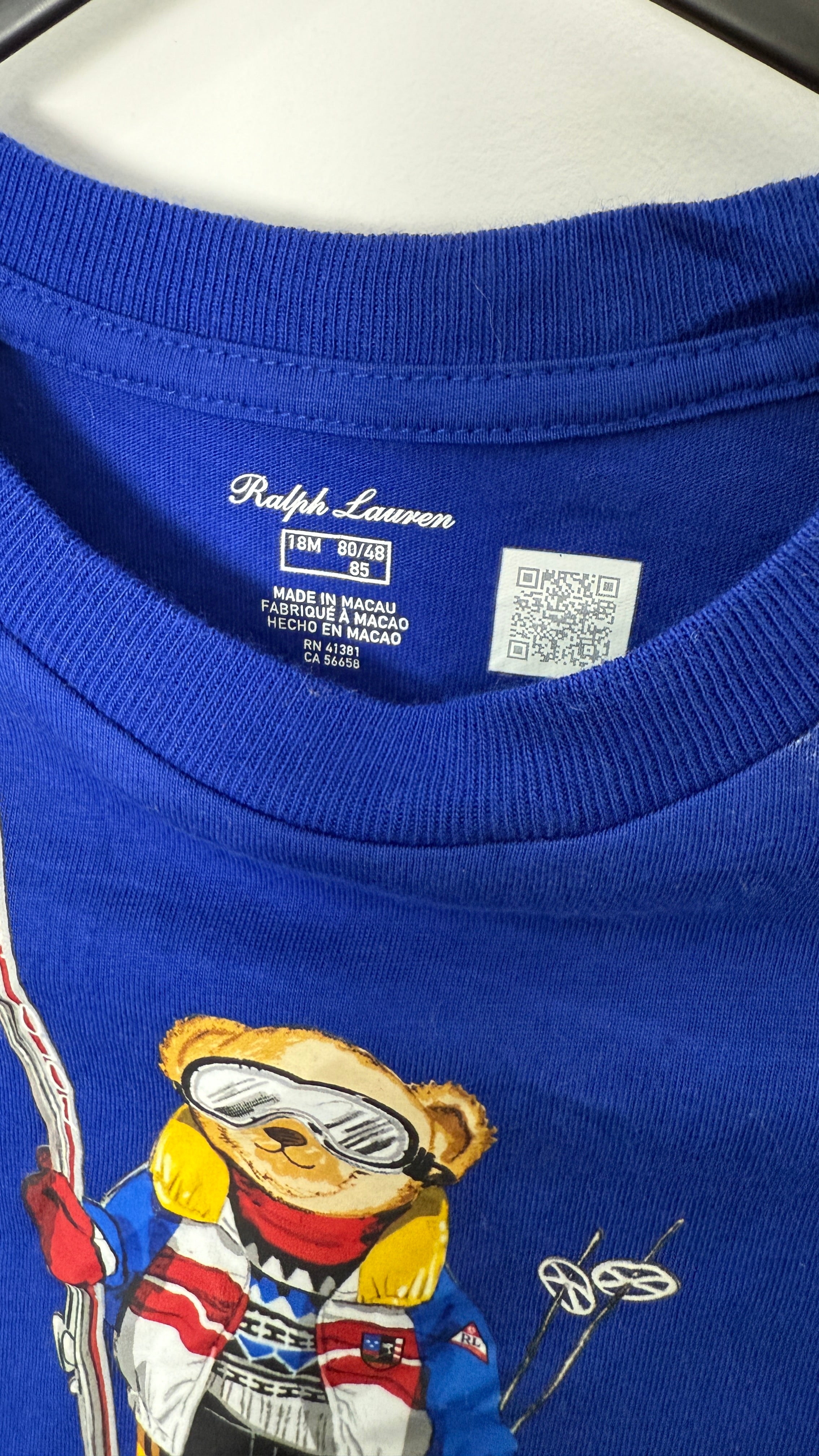 Vintage Ralph Lauren Polo Bear Cotton Long Sleeve T-Shirt