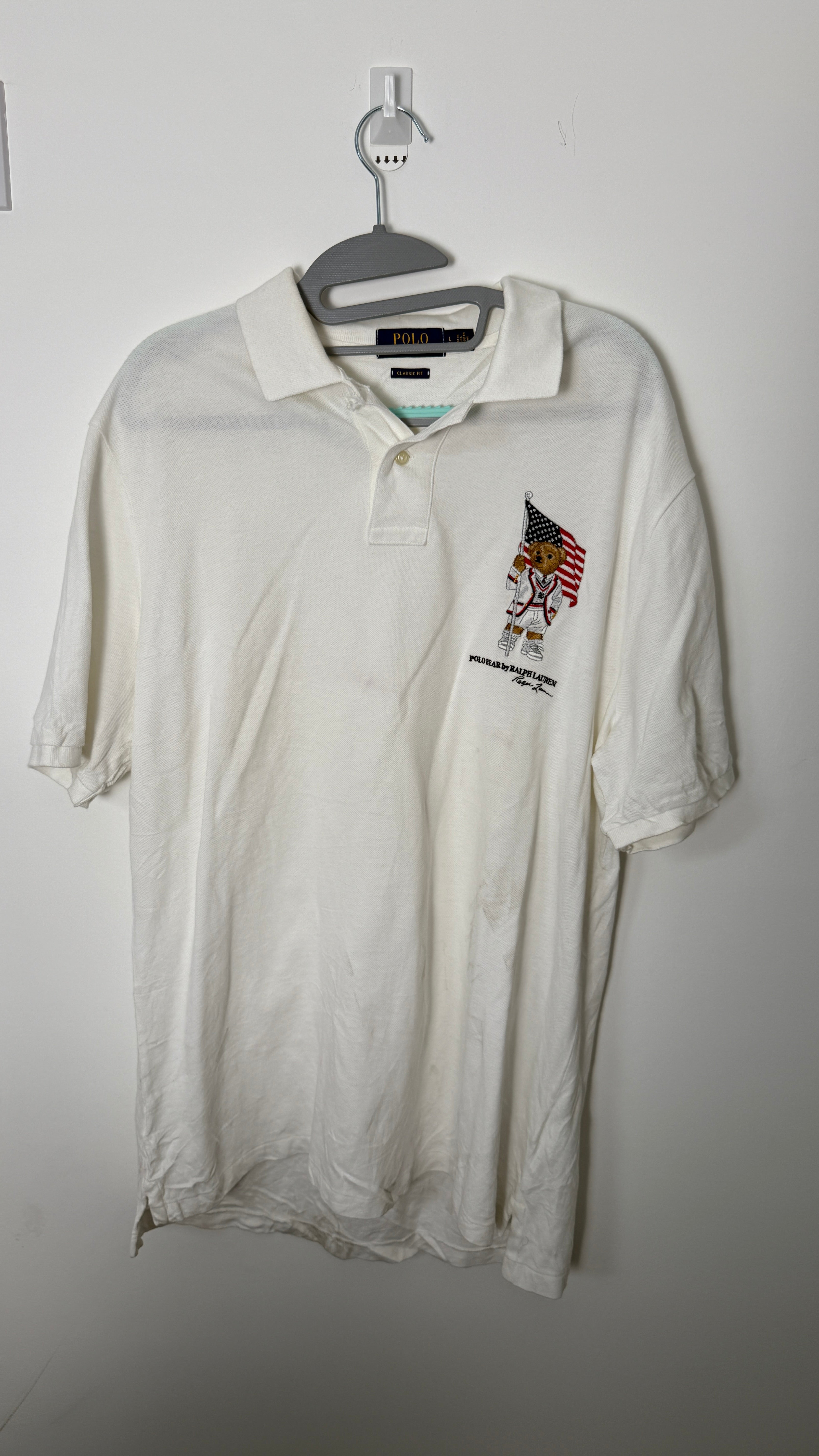 Vintage Ralph Lauren Classic fit USA American flag Polo Bear T-Shirt