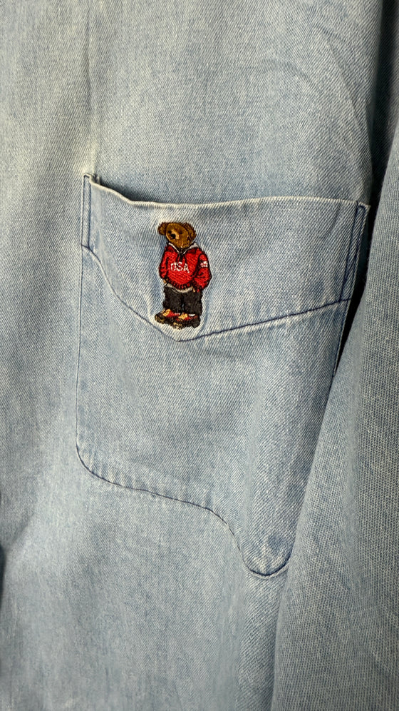 Vintage White UK Ralph Lauren Denim Button up Shirt