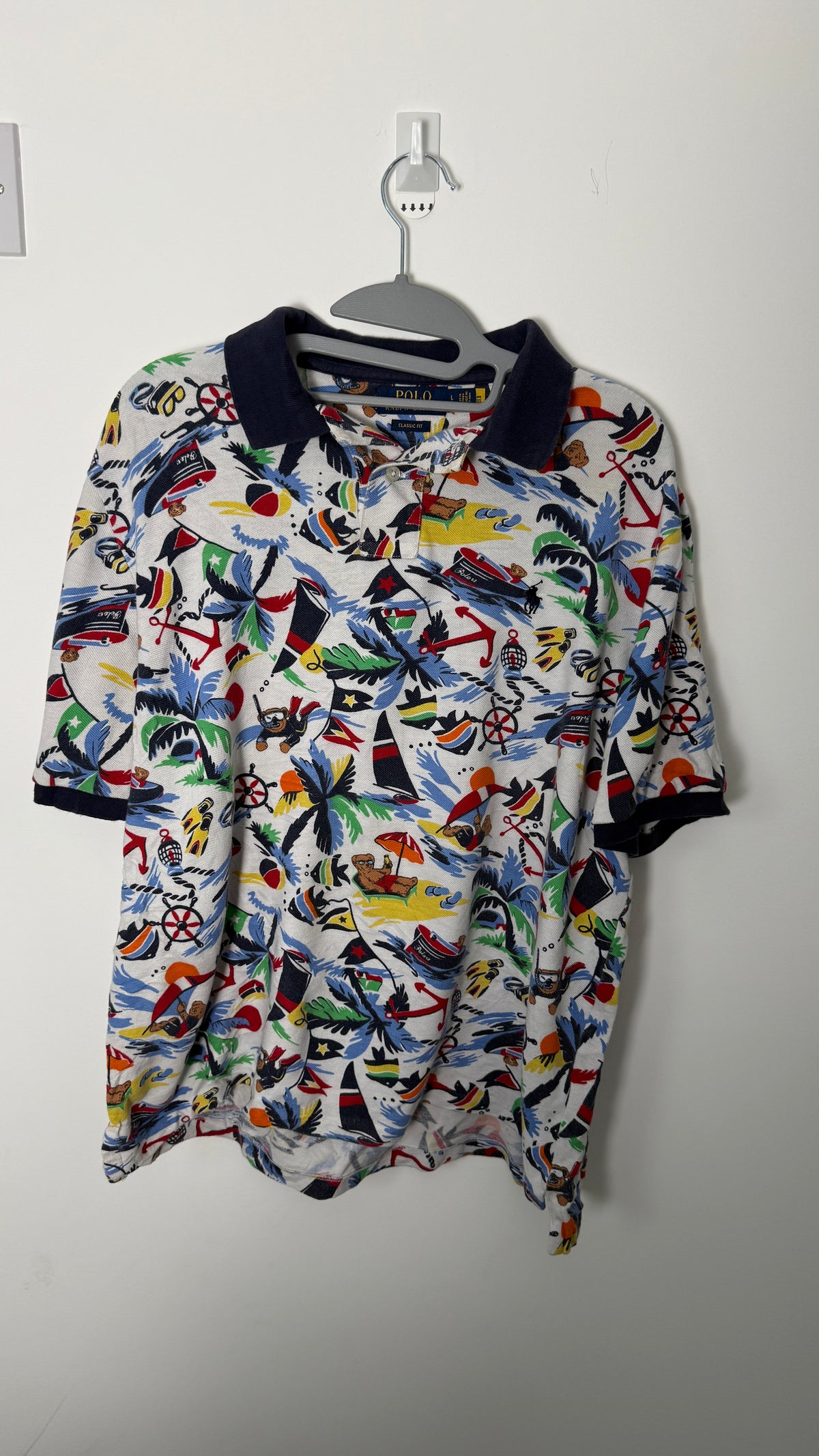 Vintage Ralph Lauren Polo Surfing Bear on Beach T-Shirt