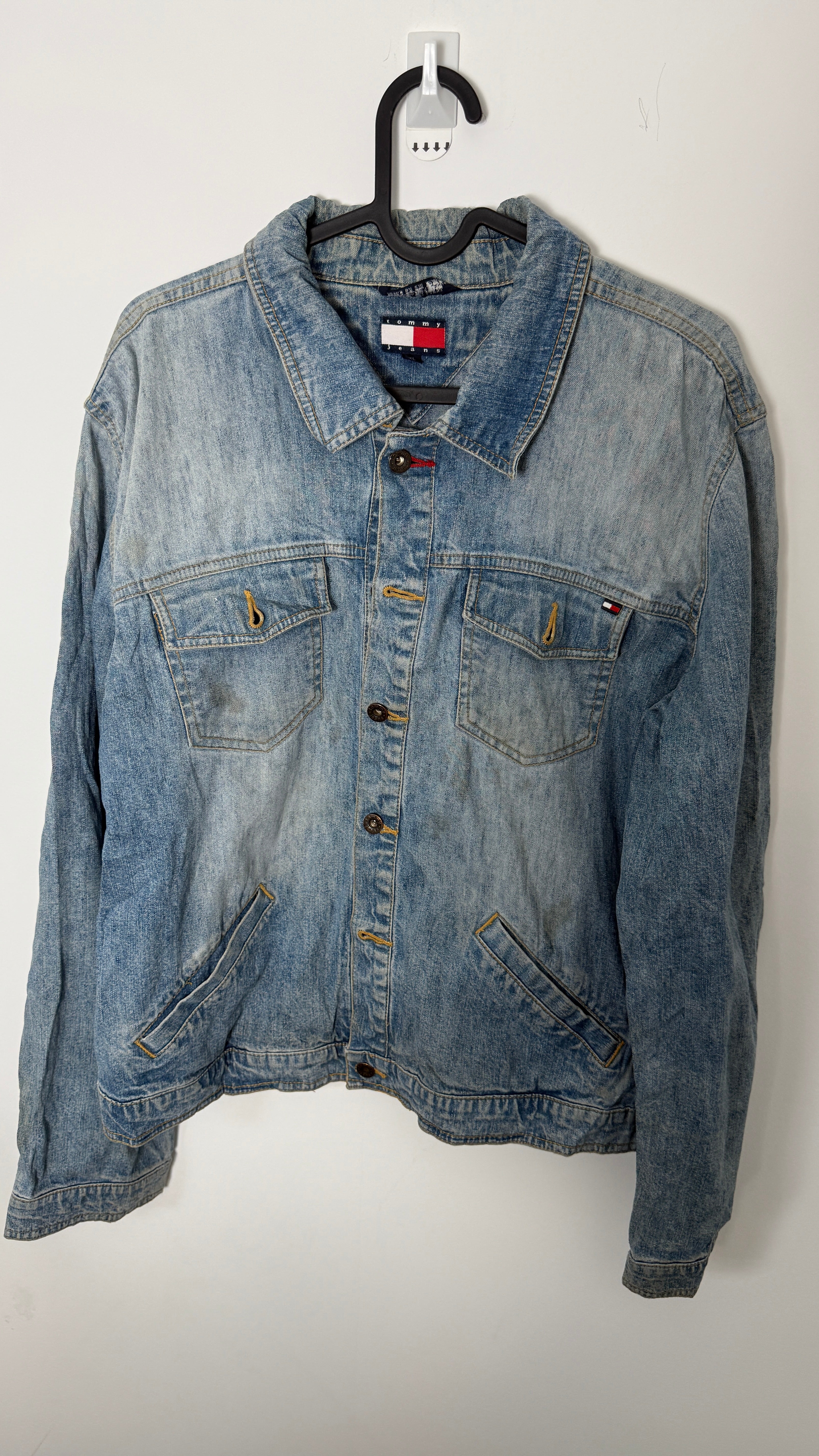 Vintage Tommy Hilfiger Denim Jacket White UK Western Trucker