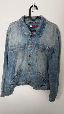  Vintage Tommy Hilfiger Denim Jacket White UK Western Trucker